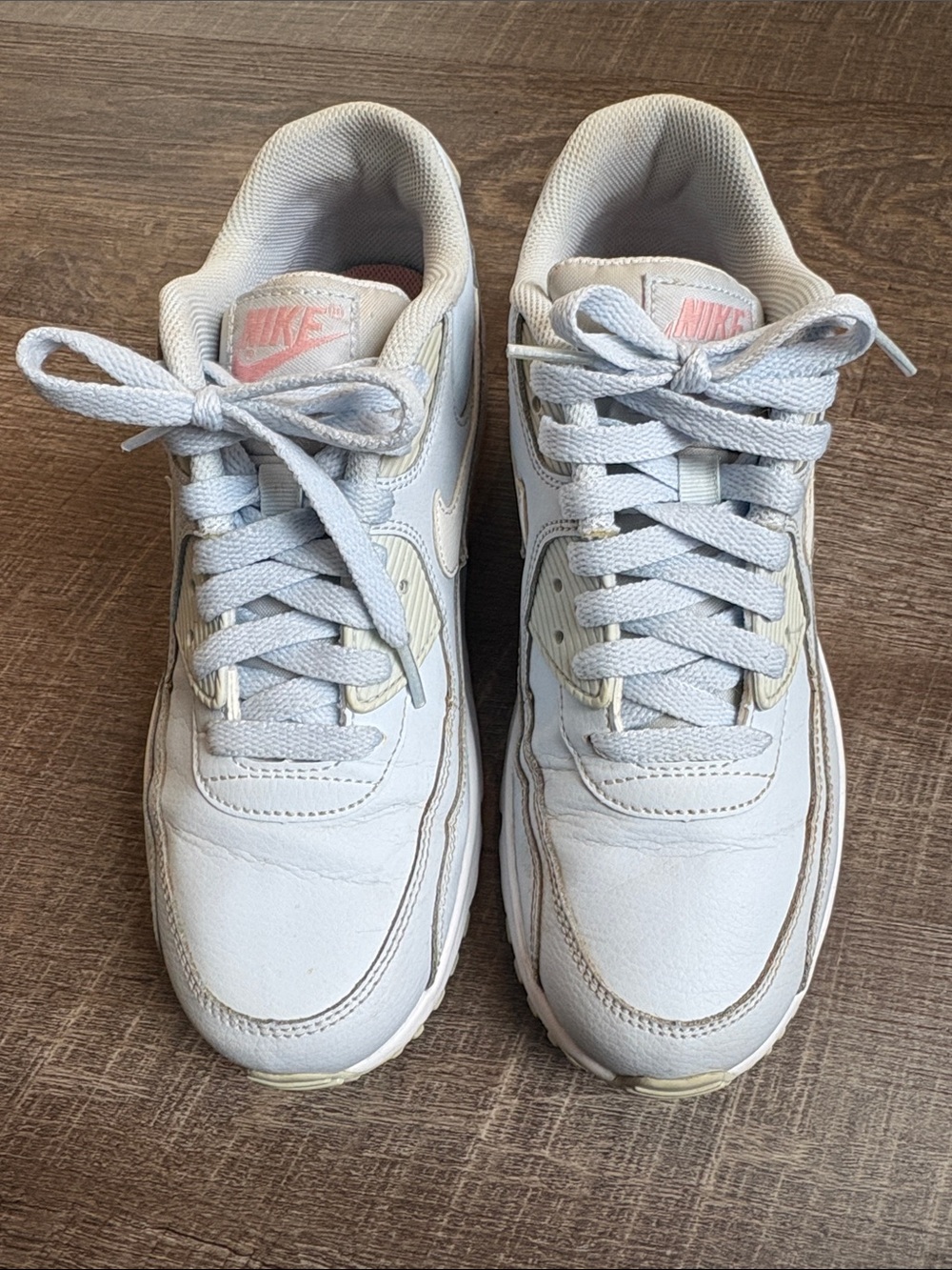 Nike Air Max 90 Leather GS Sneakers Size 6.5Y/Women’s 8 Half Blue Athletic - Picture 2 of 9